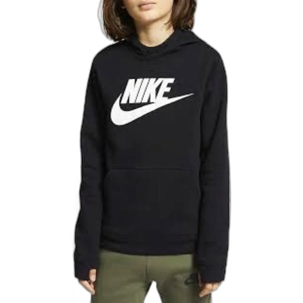 Nike Big Kids Swoosh Black Hoodie L